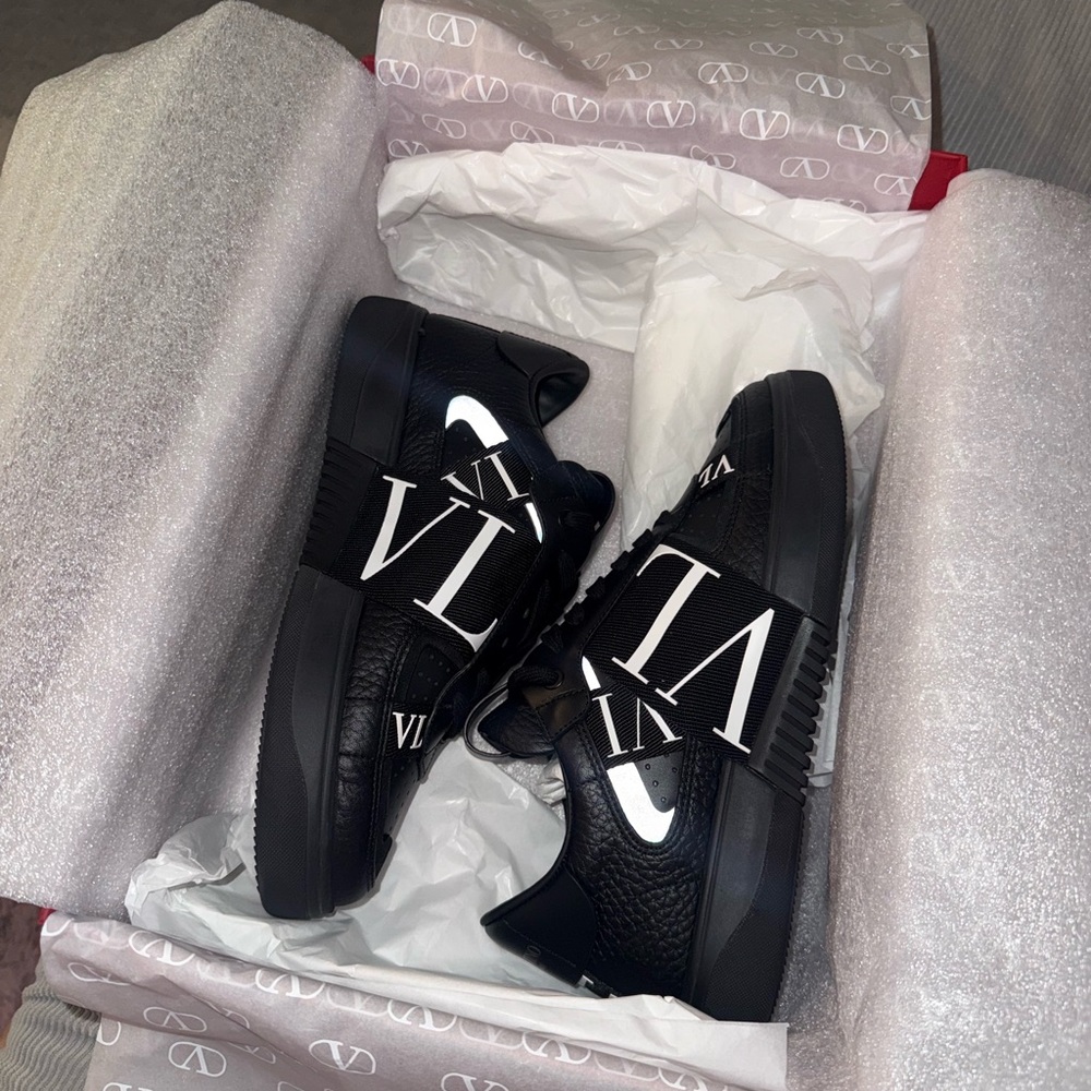 Valentino Men's Black and White Sneakers